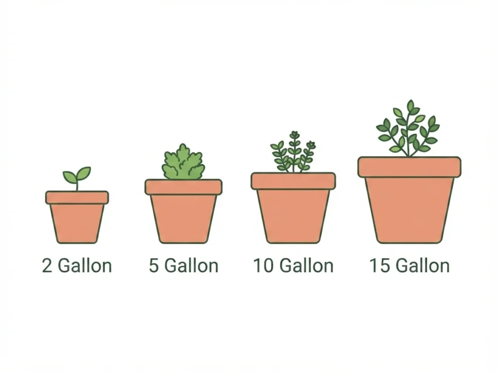 Container size comparison diagram