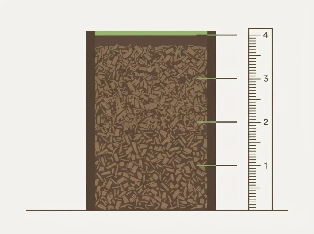 Mulch depth infographic