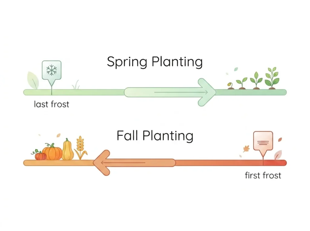 Spring vs. fall direction diagram