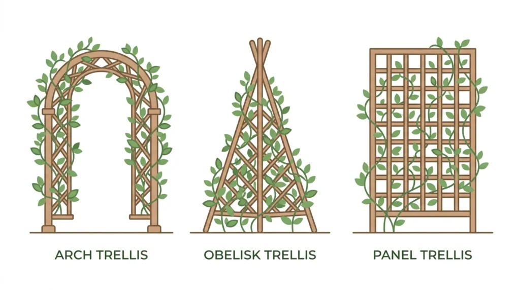 Threemtrellis shapesside