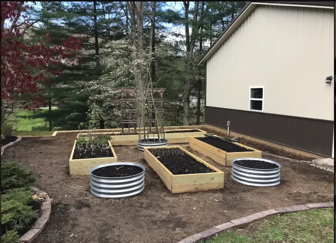raised garden bed after building